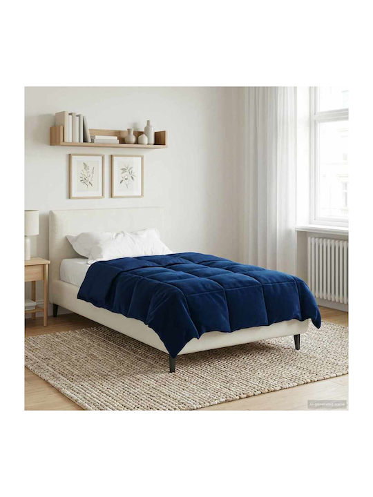 vidaXL Плик За Завивка Единичен 155x220 Тъмносин
