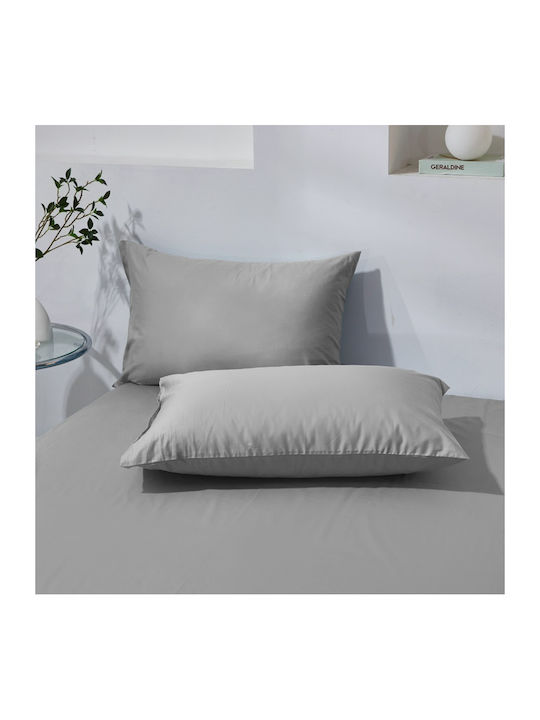 Σετ Παπλωματοθήκη Βαμβακέρή Μονή 160x240cm 1 Μαξιλαροθήκη & 1 Σεντόνι Γκρι