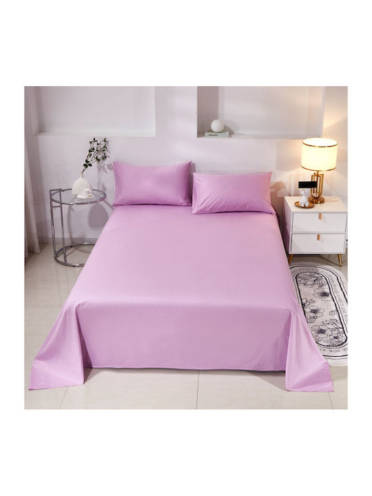 Σετ Παπλωματοθήκη Βαμβακέρή Μονή 160x240cm 1 Μαξιλαροθήκη & 1 Σεντόνι Λιλά