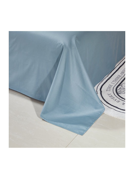 Σετ Παπλωματοθήκη Βαμβακέρή Μονή 160x240cm 1 Μαξιλαροθήκη & 1 Σεντόνι Γκριζομπλέ
