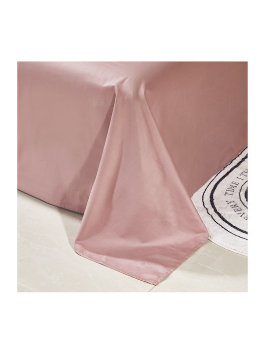 Single Cotton Duvet Cover Set 160x240cm 1 Pillowcase & 1 Pink Bed Sheet