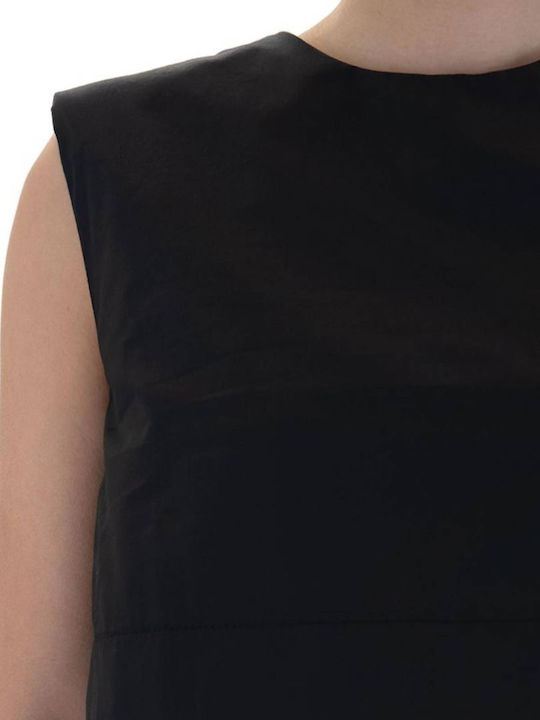 Women's Crop Top Cotton Sleeveless Black