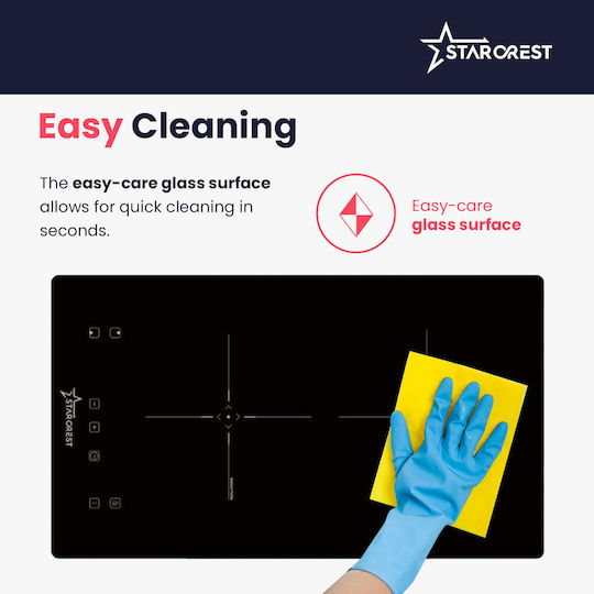 Starcrest Домино Индукционен Котлон Независим с Функция Заключване 30x52см SIH-3030