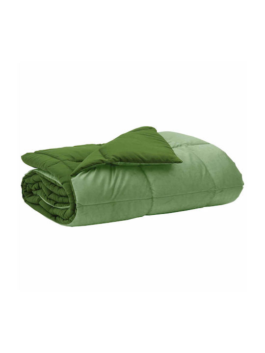 vidaXL Pătură Catifea Dublă 200x240 cm Verde