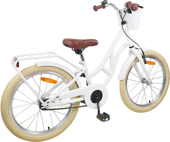 vidaXL 24" Παιδικό Ποδήλατo Πόλης Λευκό