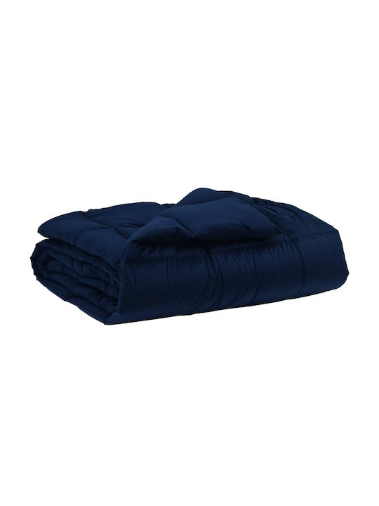 vidaXL Velvet Blanket Double 240x260cm Dark Blue
