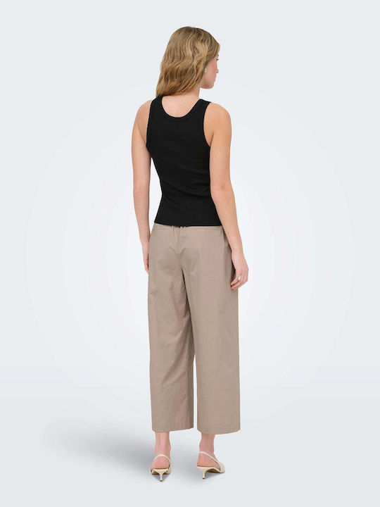 Only Damen Bluse Baumwolle Ärmellos Schwarz