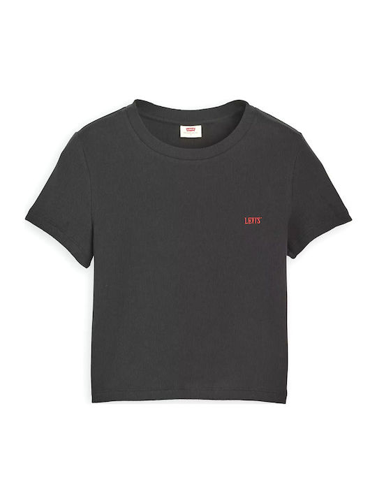 Essential Sporty Women's Sports Crop T-shirt Black