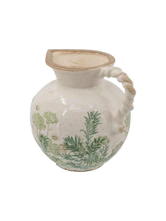 Artekko Decorative Ceramic Vase Aging Beige 18.5x16.5xH20.5cm