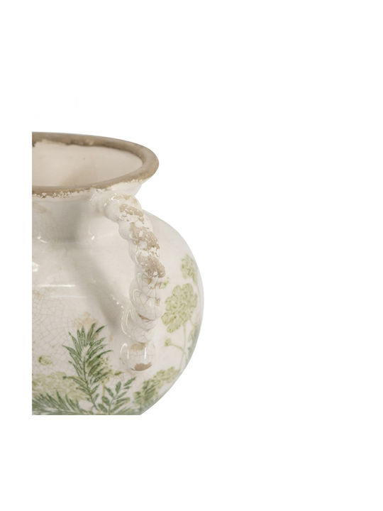 Artekko Decorative Ceramic Vase Aging Beige 18.5x16.5xH20.5cm