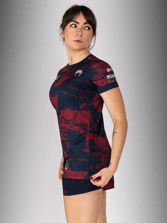 Venum Women's Short Sleeve Martial Arts Shirt VNMUFC-00445-455 for MMA Red