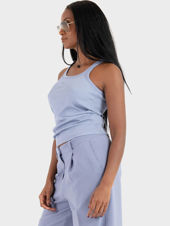 Damenbluse Baumwollarmes Hellblau Sky Blue