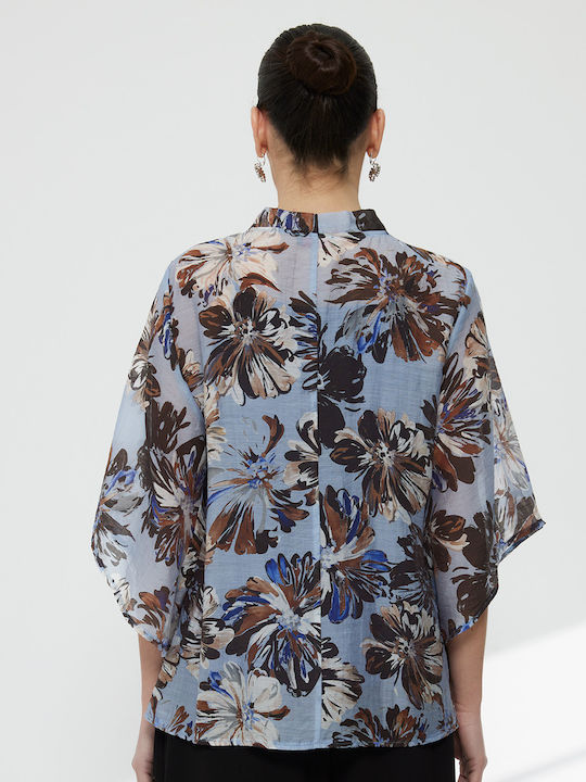 Women's Floral Blue Blouse