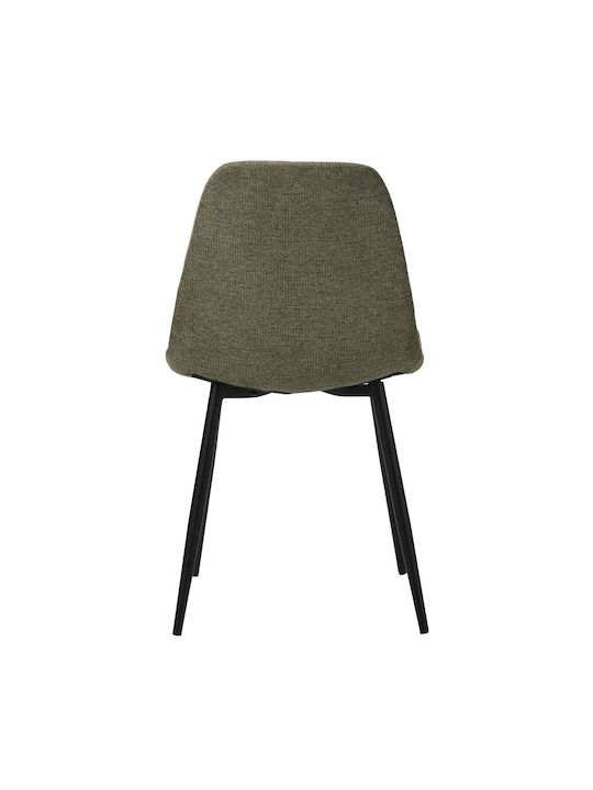 Daily Dining Chair With Fabric Upholstery Black/Green 58.5x55x93cm