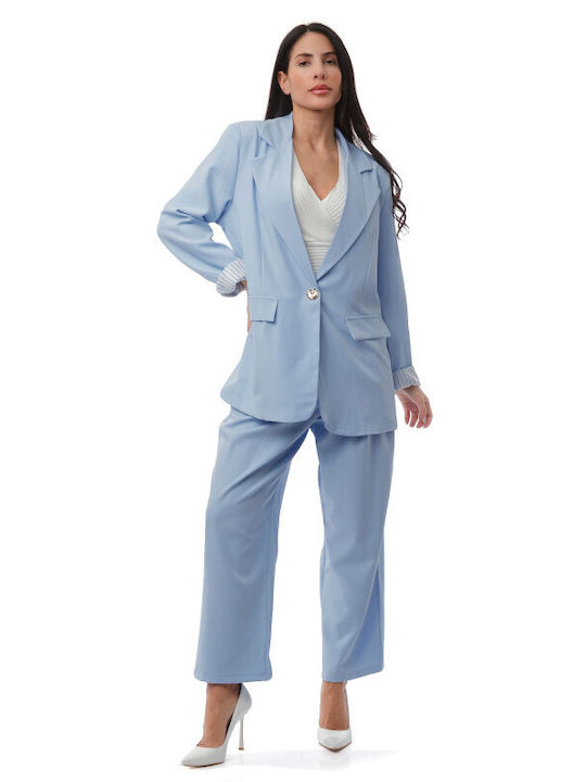 Light Blue Set Trousers Jacket