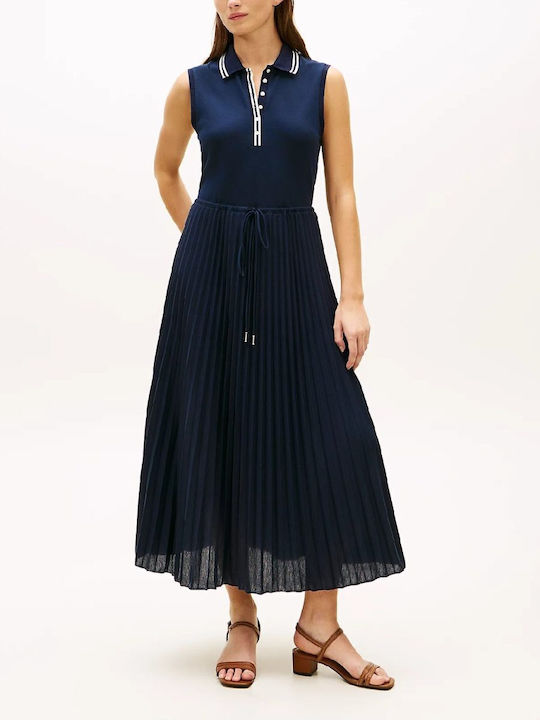 1985 Καλοκαιρινό Midi Σεμιζιέ Φόρεμα Dark Blue
