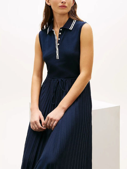 1985 Καλοκαιρινό Midi Σεμιζιέ Φόρεμα Dark Blue