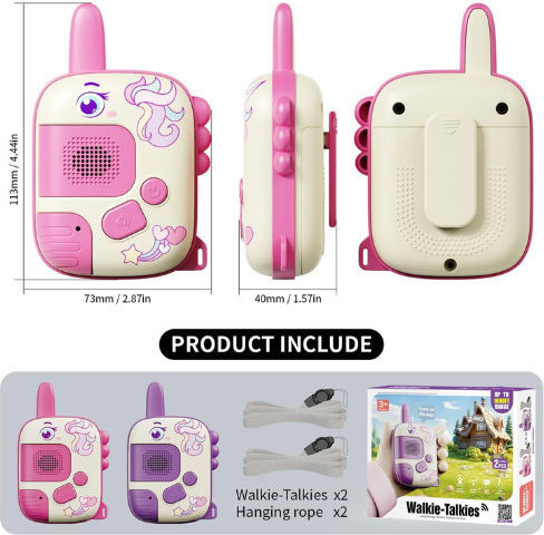 Unicorn Kids Walkie Talkies for Ages 3+ 2 Pieces