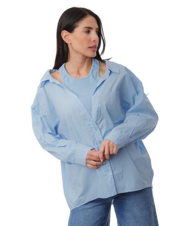 Long Sleeve Women's Shirt Light Blue