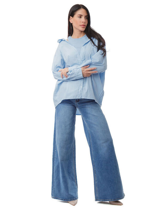 Long Sleeve Women's Shirt Light Blue