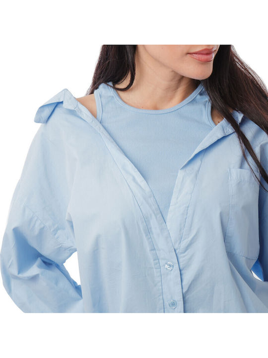 Long Sleeve Women's Shirt Light Blue