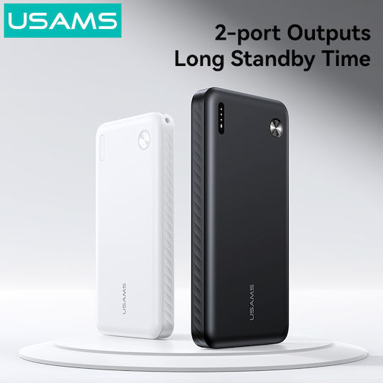 Usams CD253 Power Bank 10000mAh 10W με 2 Θύρες USB-A Μαύρο