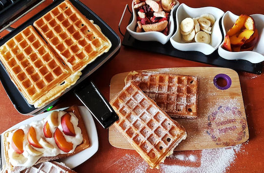 Dezal Dezal Waffeleisen Für Rechteckige Waffeln 2 Leistung 1300W