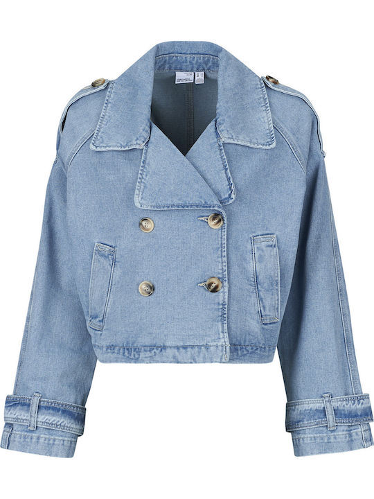 Kurze Damenjacke für Frühling - Herbst Blau