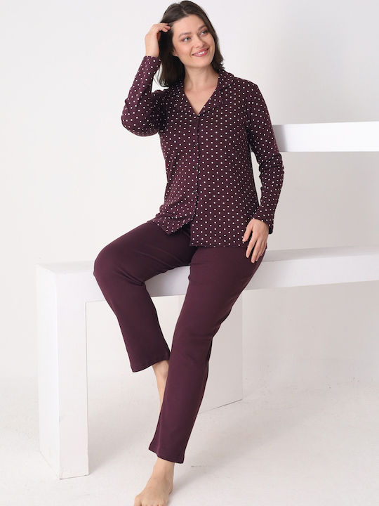 Pijamangel Set Pijamale Dama De Iarnă Violet Pangel2214