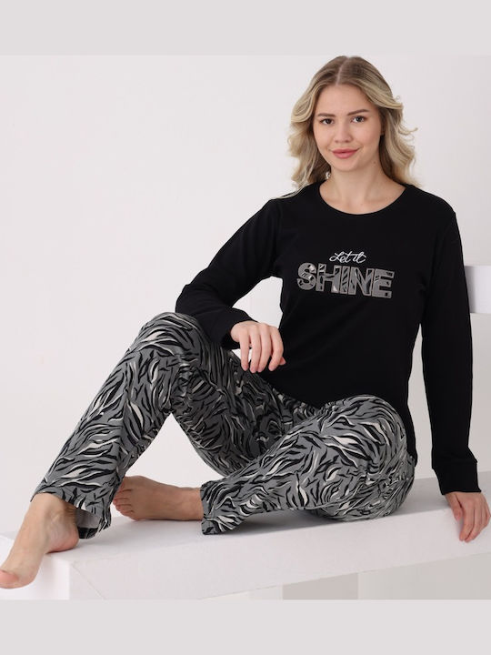 Pijamangel Winter Women's Pyjama Set Black