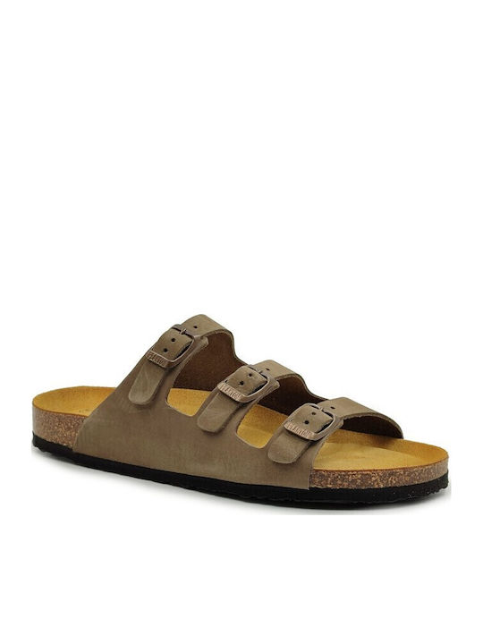 Nobuck Leather Women's Anatomic Sandals Khaki