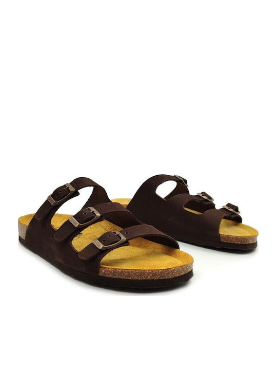 Nobuck Leather Women's Anatomic Sandals Marron