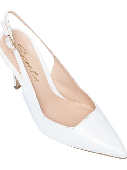 Patent Leather Heels With High White Heel