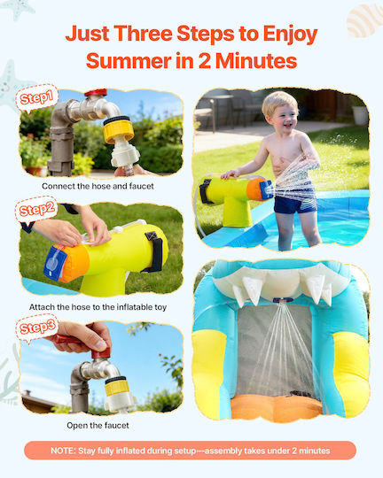 Vevor Inflatable Splash & Play Castle with Slide for Ages 3+