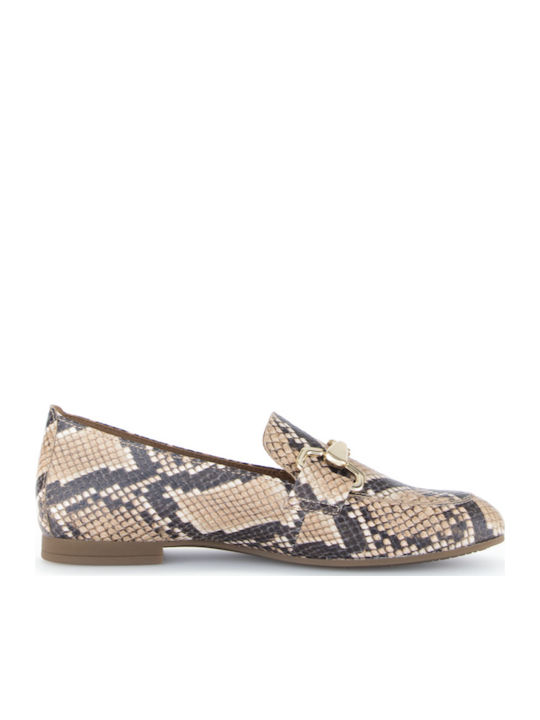 Δερμάτινα Γυναικεία Loafers σε Μπεζ Χρώμα