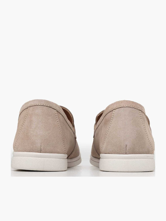 Δερμάτινα Γυναικεία Loafers σε Μπεζ Χρώμα