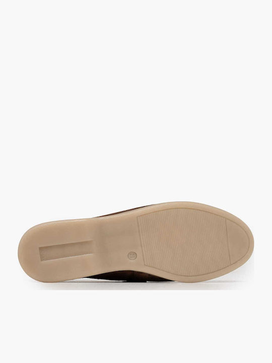 Δερμάτινα Γυναικεία Loafers σε Καφέ Χρώμα