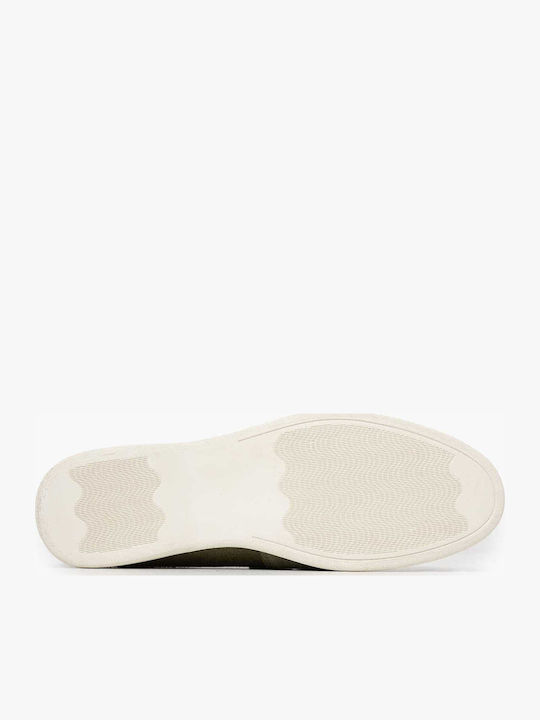 Leather Women's Loafers In Green Color
