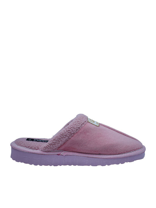 Winter Women's Slippers with Pink Fur