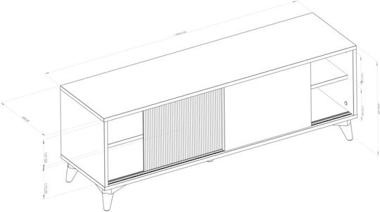 SteweHome Καρυδί TV-Ständer Mit Schiebetür 140x40x35cm