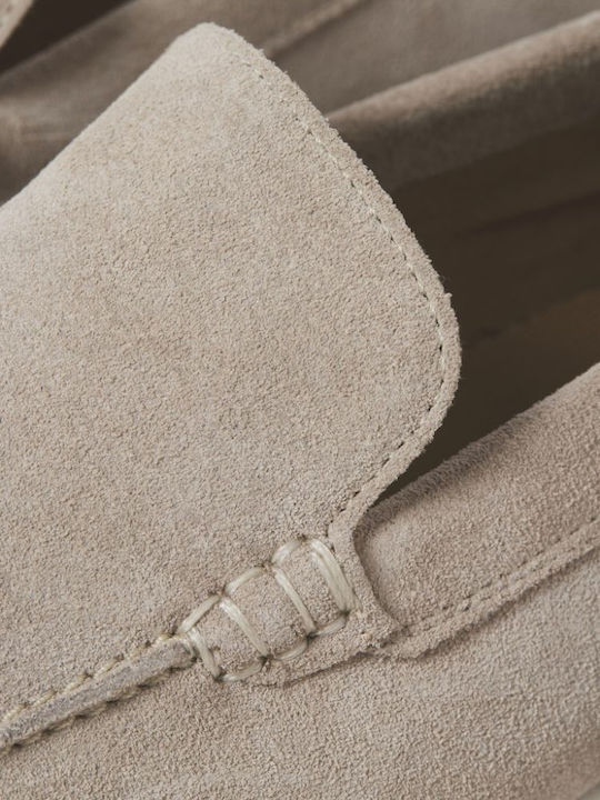Suede Ανδρικά Loafers σε Μπεζ Χρώμα