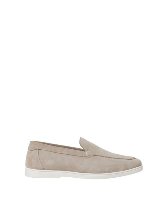 Suede Ανδρικά Loafers σε Μπεζ Χρώμα