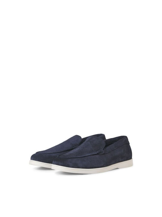 Suede Men's Loafers in Blue Colour
