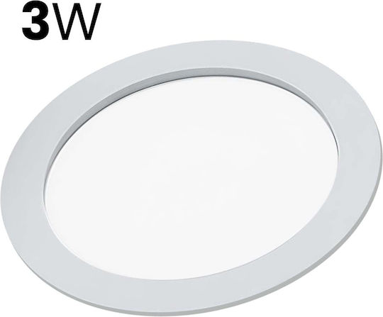 Avizar LED-Panels 3W Vertieft Rundes Format 16,7cm 50000 Stunden Weiß