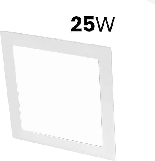 Avizar Square Led Panel 25w 29.2x29.2cm Recessed Ceiling Mount Extra Flat Design White