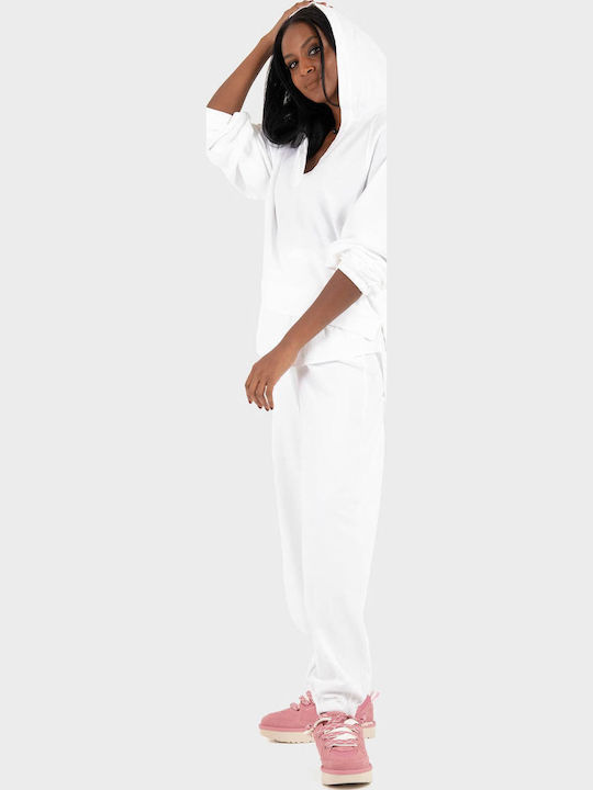 Women's Sweatshirt with Hood White