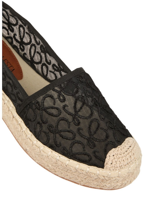 Knitted Women's Espadrilles In Black Colour