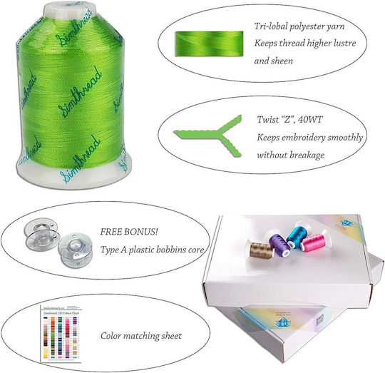 Embroidery Thread Set 120 Spools 1000 M Multicolor
