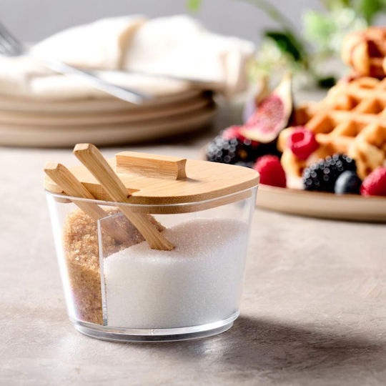 Day & Night Wooden White Serving Sugar Bowl