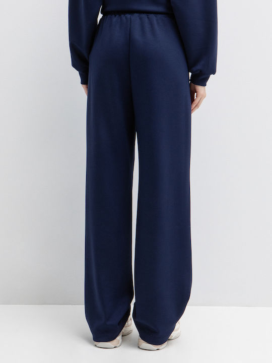 High Waist Sweatpants Jogger Blue Navy